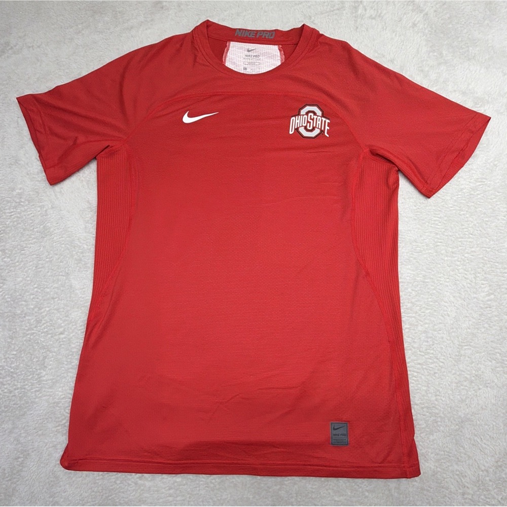 Nike Pro Hypercool Ohio State Buckeyes Fitted Training Shirt Mens Size Large